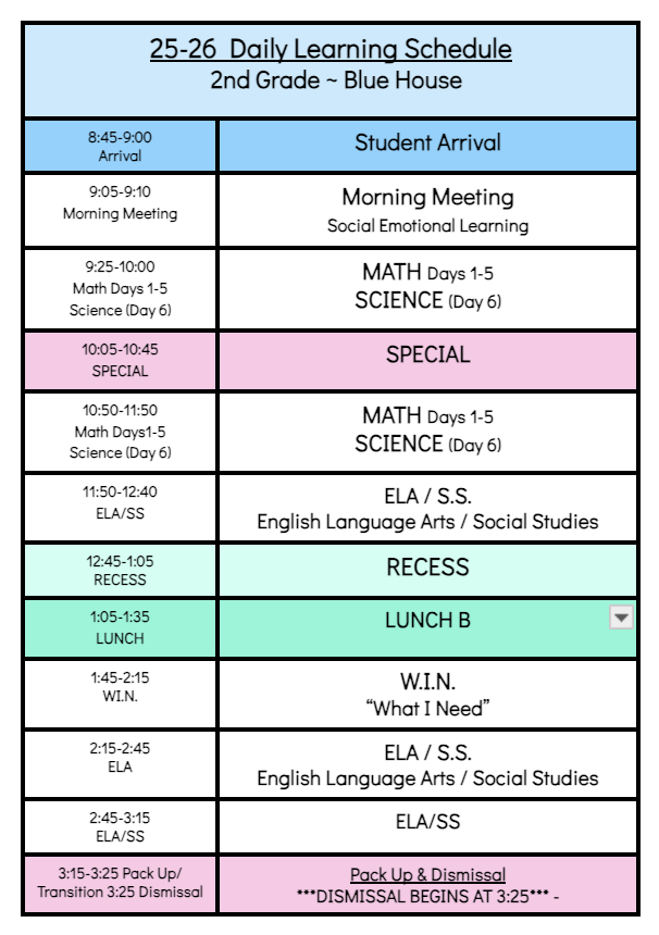 schedule